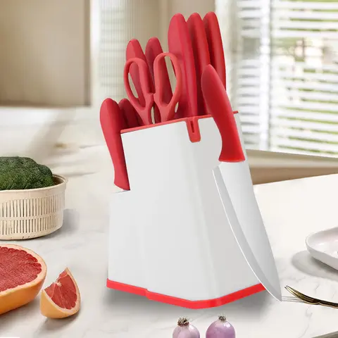 15-Piece Kitchen Knife Set,Stainless Steel Knives, Ergonomic PP Handle,Knife Set for Home Cooking