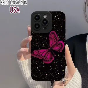 Rose Red Butterfly for Apple 16/15/14 phone case iPhone13 all-inclusive 12promax case