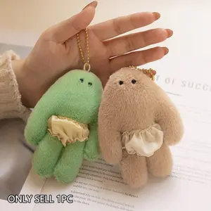 10cm Plush Toy Keychain, Soft and Fluffy Fill, Removable Underwear Design, Unique and Cute, Fluffy Bunny Keychain, Kids Birthday Gift, Valentine's Day Gift, New Year Gift, Fuzzy Keychain