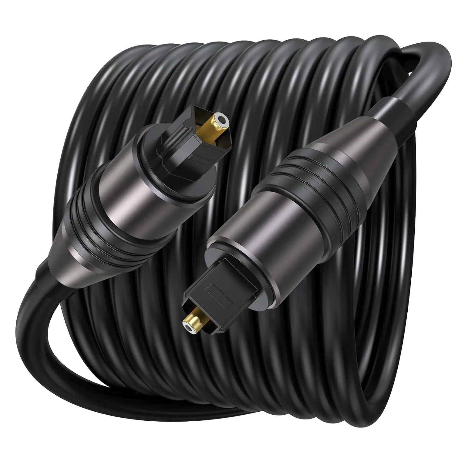 Optical Audio Cable 15 Feet Long, Toslink S/PDIF Standard Fiber Optic Cord Gold-Plated Connector Replacement for Digital TV to Soundbar (Bose, Samsung, Assistrust, VIZIO etc.)and More