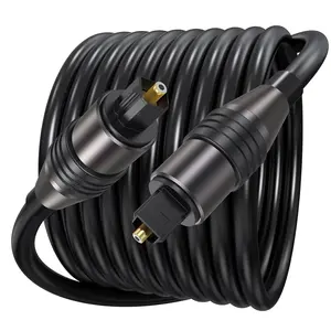 Optical Audio Cable 15 Feet Long, Toslink S/PDIF Standard Fiber Optic Cord Gold-Plated Connector Replacement for Digital TV to Soundbar (Bose, Samsung, Assistrust, VIZIO etc.)and More