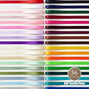 3/8-Inch Double-Face Satin Ribbon by Peaco, 100yd High-Density Satin with Smooth Finish, Easy Shaping, Soft Shine, Fade-Resistant, Fray-Resistant, Clean Edges, for Gift Wrapping & Bows, Christmas Decor, Wedding Crafts
