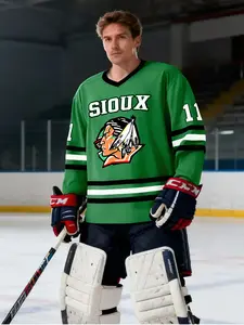 Men's Ice Hockey Long Sleeve Shirt, Sioux Pattern, Sporty Breathable, Lightweight, Best Gift, Fitted H Type, All Seasons