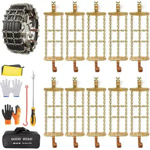 Snow Chains, Tire Chains with Thickened Manganese Steel for   SUV in Ice, Sand and Mud(10 Packs, Tire Width 235-285mm)