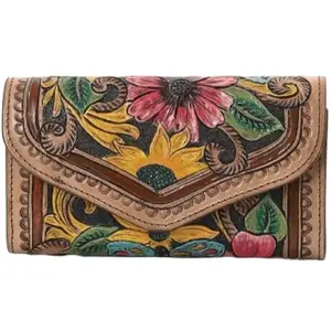 Genuine Leather tooled Wallets for women