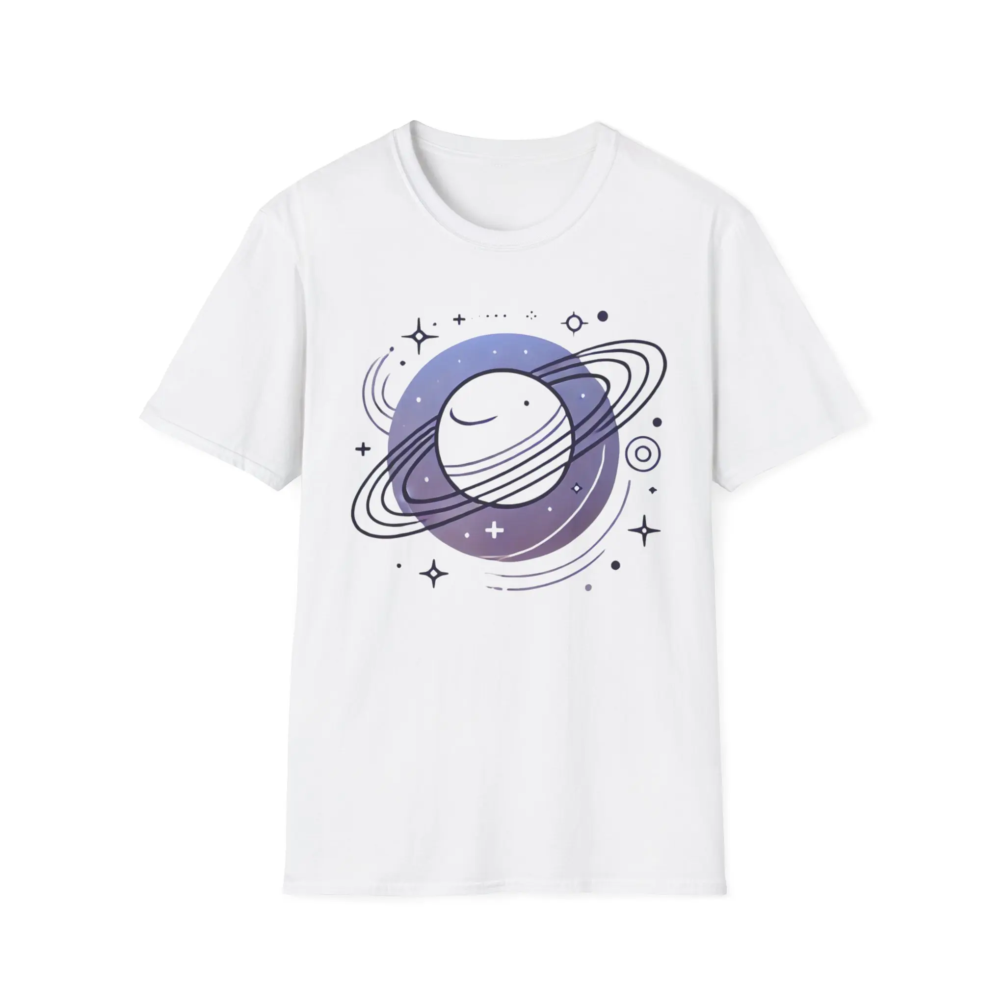 Saturn Planet Unisex Softstyle T-Shirt, Galaxy Tee, Space Shirt, Astronomy Top, Celestial Clothing