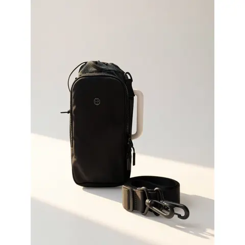 The Iris Sip Bag (#2027) Insulated Tumbler Cup Holder with Adjustable Straps By Iris & Rainbow Bottle Customized Black Drinkware Drink Holders