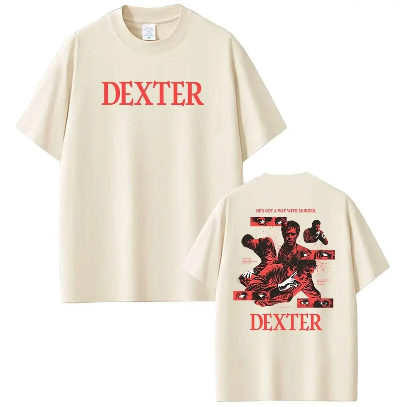 Women's 2026 Dexter Morgan Graphic Print Cotton T-Shirt, Short Sleeve, Retro Gothic Streetwear, High Quality Preshrunk Fabric, Double-Stitched, Unisex Fit
