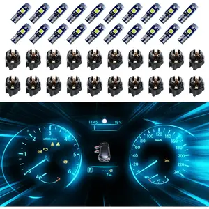 20Pcs T5 LED Lights for Car Dashboard, T5 37 74 LED Bulb with Twist Lock Socket, Super Bright PC74 PC37 Light Replacement for Instrument Cluster Dashboard Panel Gauge Indicator