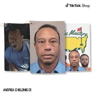Tiger Woods Mugshot Funny Golf Towel, Microfiber Golf Towel with Clip & Grommet, Absorbent Hilarious Golf Towel Golf Gift for Clubs and Ball