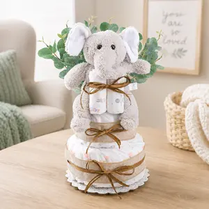 Wild About Baby Two-Tier Diaper Cake Gift Basket