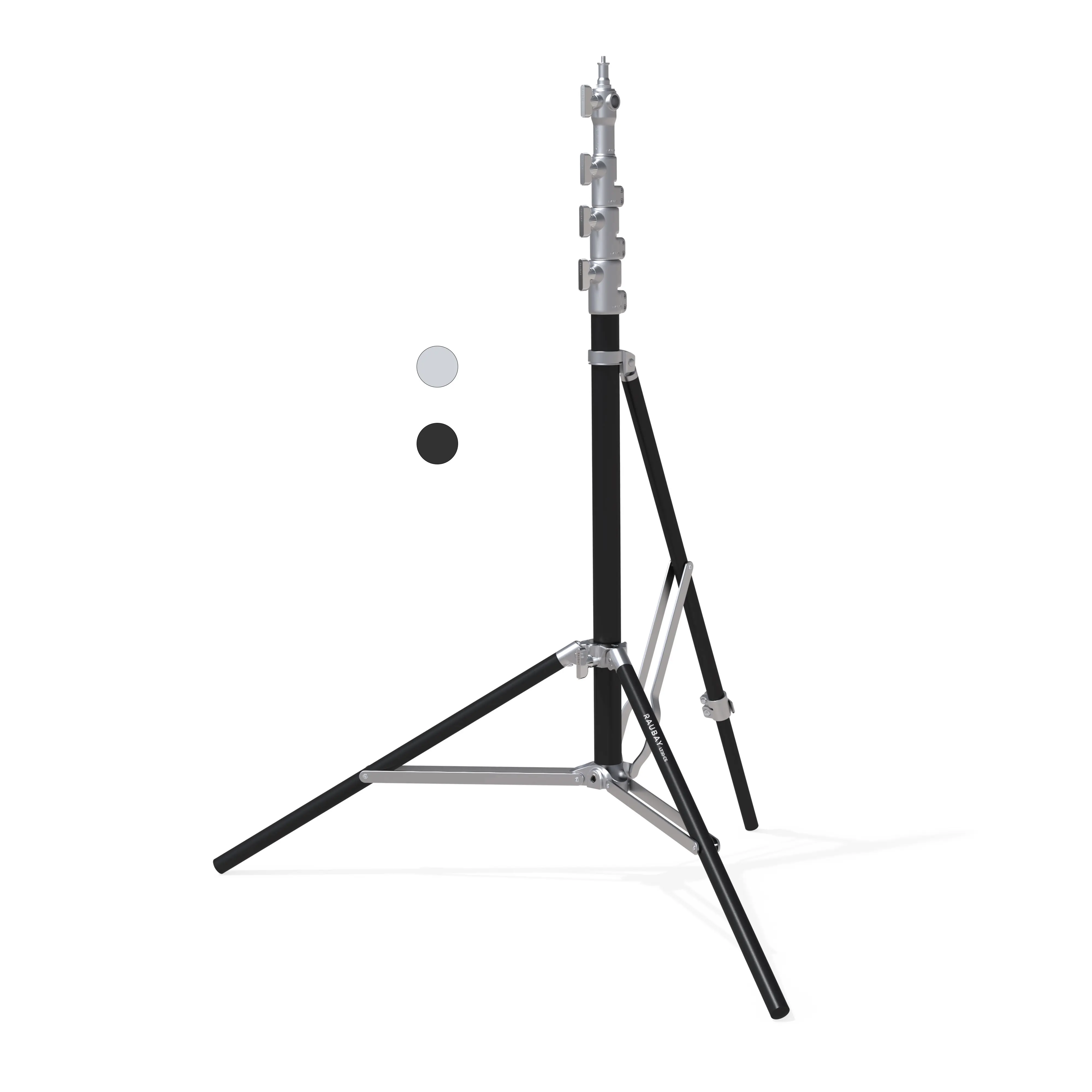 【Space-Saving】RAUBAY 10ft LT30 Light Stand – Corner Version (Black/Silver) with Air Cushion, Adjustable Photography Light Support with Bubble Level & Independent Leg, Studio Lighting Tripod for Softbox, Video & Photography