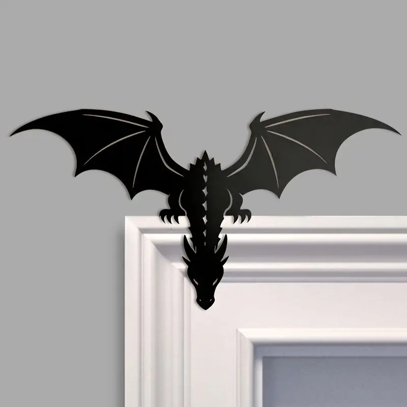 Iron Dragon Theme Artistic Wall Art Sculpture, Living Room Decorations, Bedroom Door Above Hanging, Halloween Festival Gift, Indoor Wall Decoration, Home Wall Art