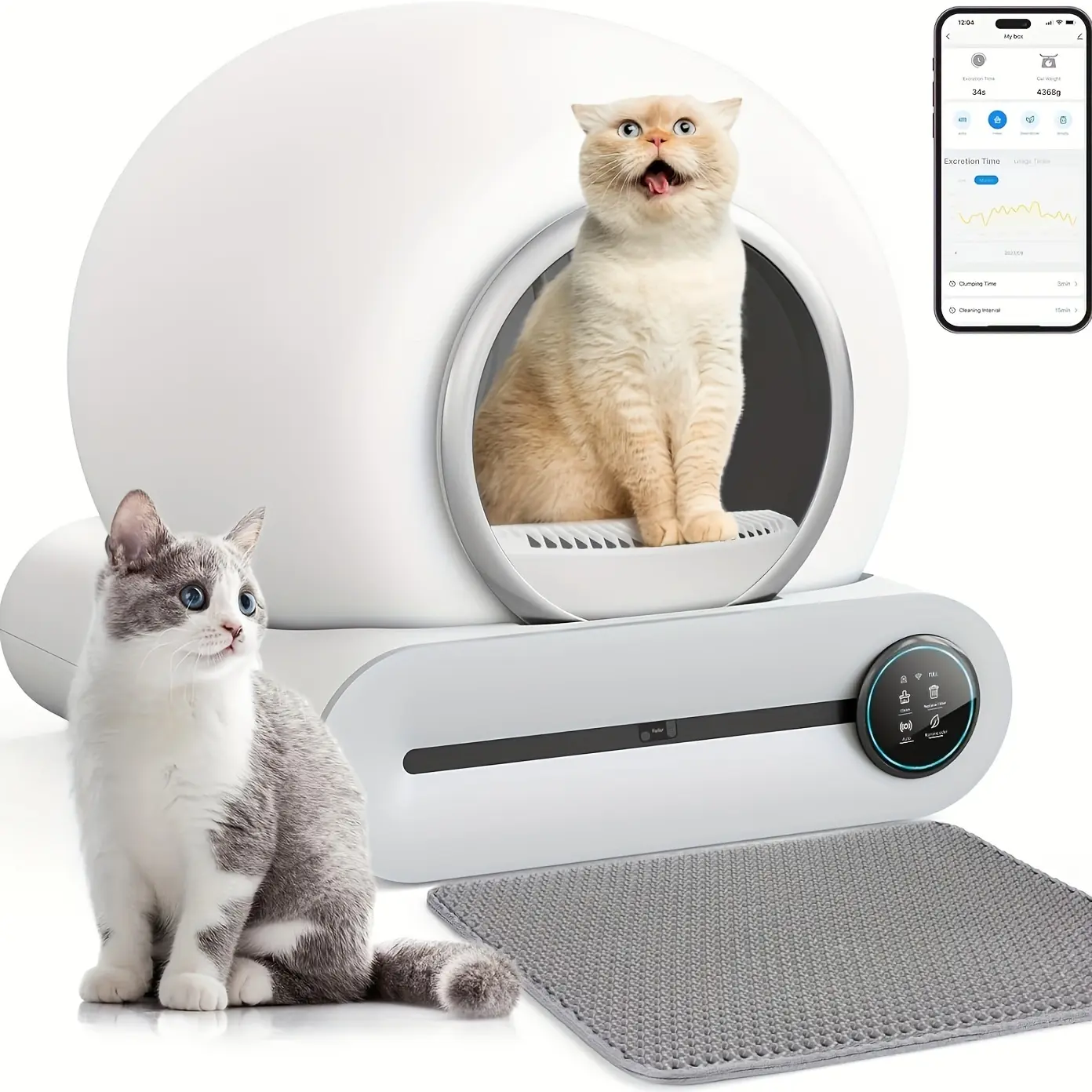SmartCat Automatic Self-Cleaning Litter Box - 65L+9L Giant Capacity, App-Controlled - Extra Large Capacity - Smart, Hassle-Free Solution - Extra Large Capacity - Smart, Hassle-Free Solution