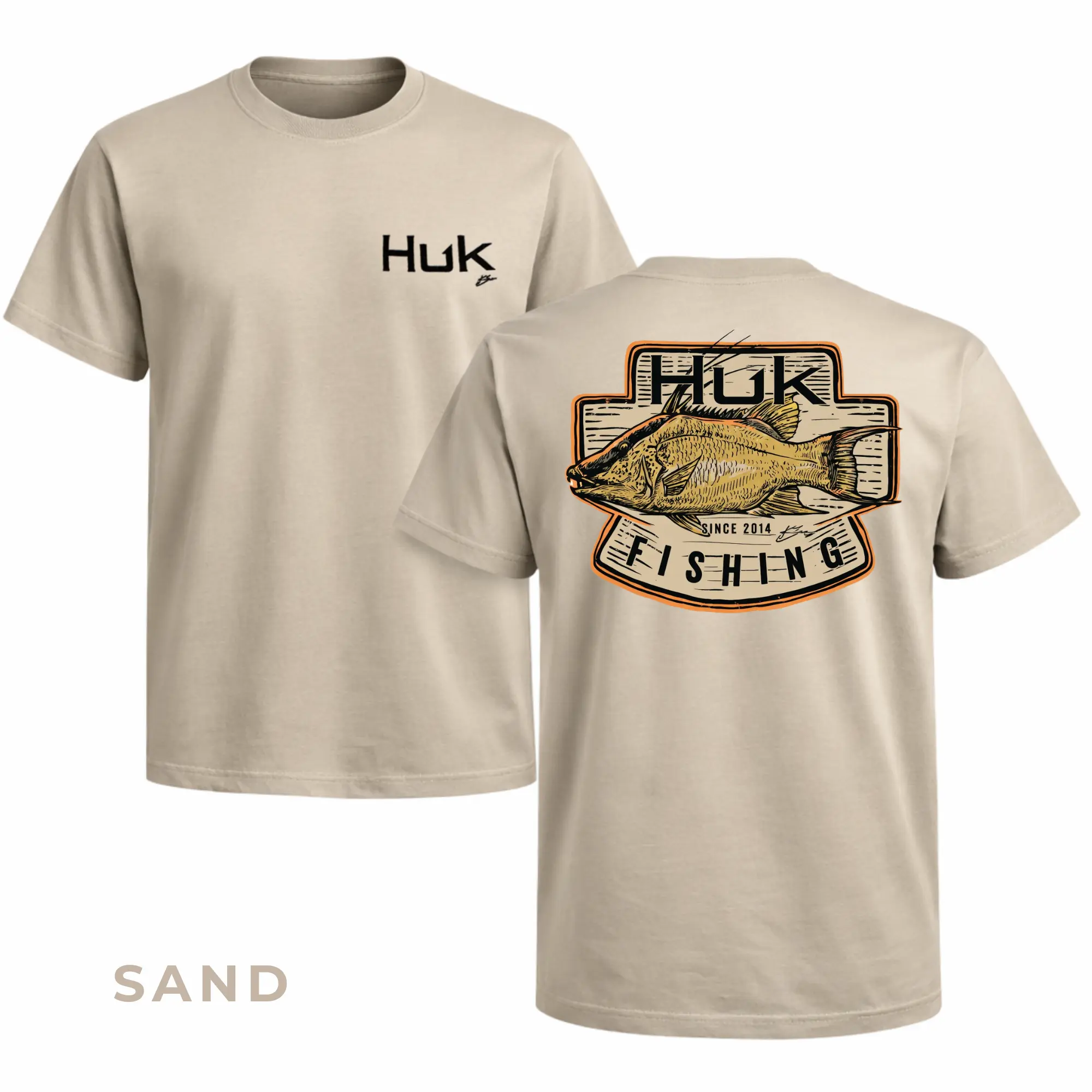 Huk Fishing Badge Shirt, Redfish Graphic Tee, Saltwater Fishing T-Shirt, Coastal Fishing Shirt, Gift for Fishermen