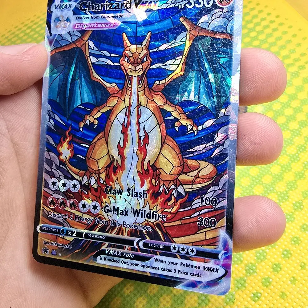 Charizard VMAX Stained Glass Volcano Custom Card, Shattered Glass Holo or Textured Shattered Glass Holo - TikTok Shop Charizard VMAX Stained Glass Volcano Custom Card, Shattered Glass Holo or Textured Shattered Glass Holo - TikTok Shop