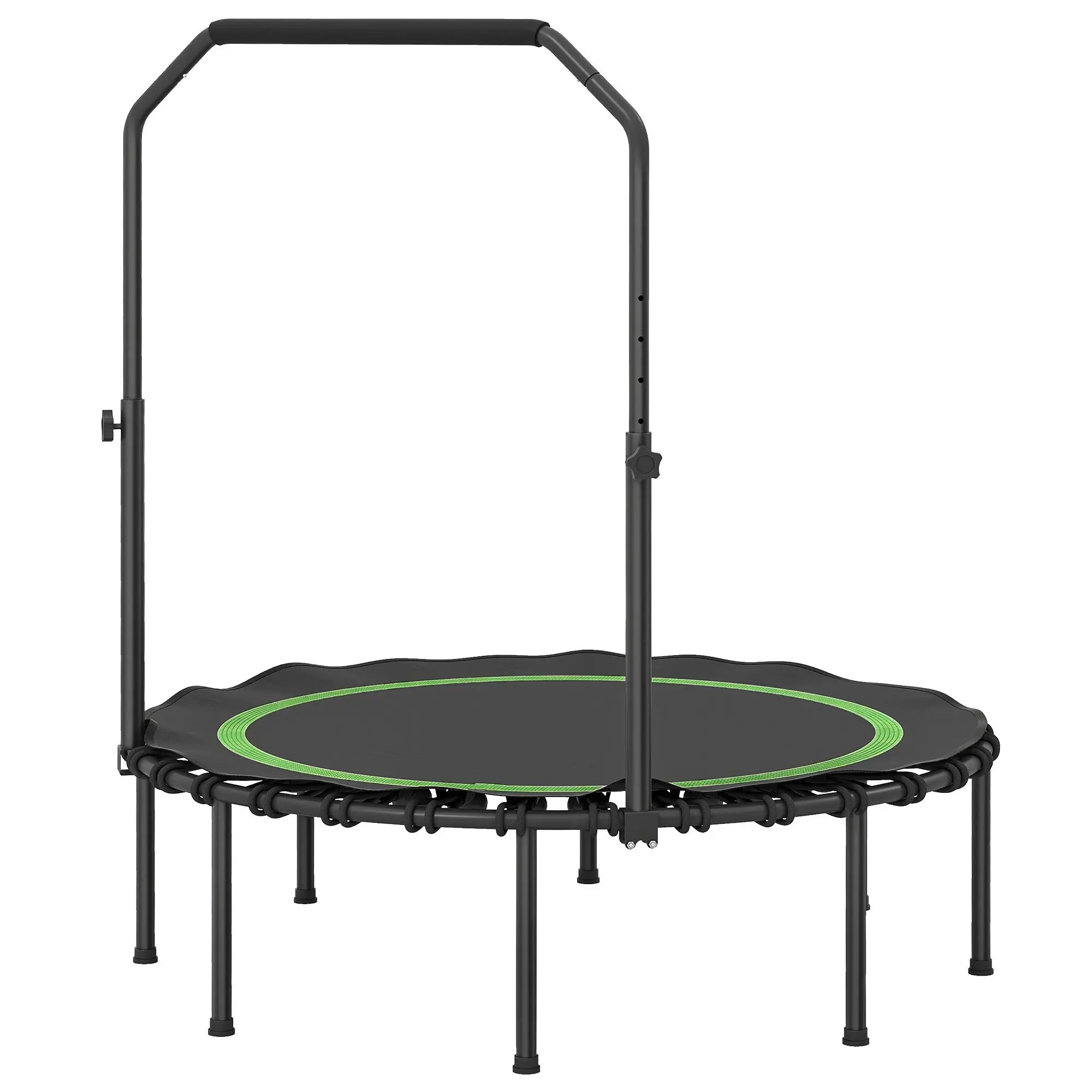 45-in Foldable Mini Rebounder Trampoline for Adults - Adjustable Handle Bar, Ideal for Indoor Home Gym Cardio & Outdoor Fitness