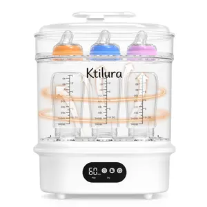 Baby Bottle Sanitizer and Dryer, 4-in-1 Fast Electric Sanitizing & Drying Machine, BPA-Free Food-Grade Material, Fits 6 Bottles/Pacifiers/Teethers, One-Touch Operation for New Parents
