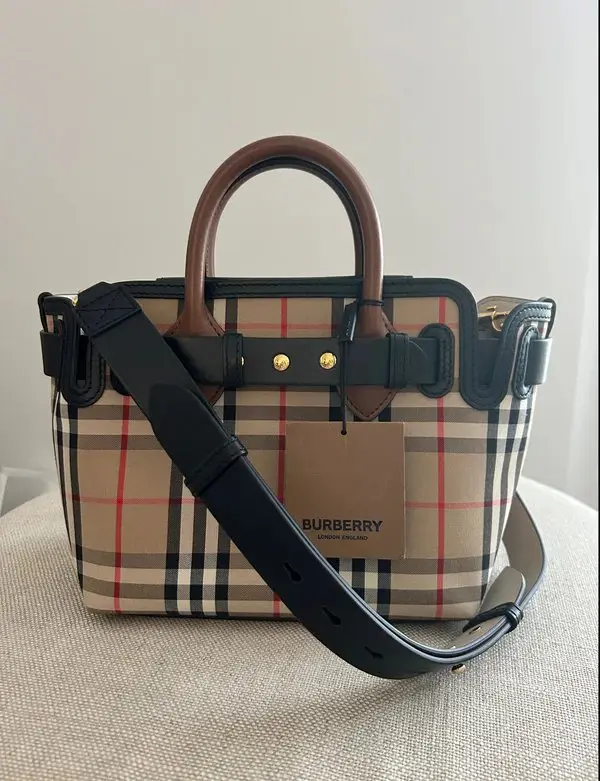 Pre-owned BURBERRY Nova Check & Leather Shoulder Bags Triple Stud Mini Belt Bag Crossbody