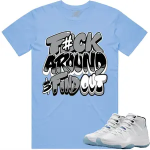 Jordan 11 Legend Blue Carolina Blue T-Shirt (F#ck), 11 Legend Blue Outfit, Graphic Tees, Womenswear Top T-Shirt