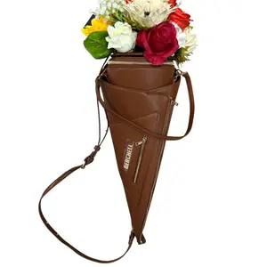 1-of-1 Afrooklyn Berchell Designer Bouquet Bag – Detachable & Interchangeable rose and sunflower Floral Arrangement Gift with Black Vegan Leather and Artificial Flowers, Crossbody Bag with Snap-on Flowerbed and Multiple Pockets