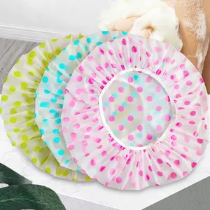 Set of 3 Colorful Polka Dot Bath Caps, Multifunctional Home Use Shower Hats, Suitable for Shower Heads, Comfortable and Durable, Shower Essentials