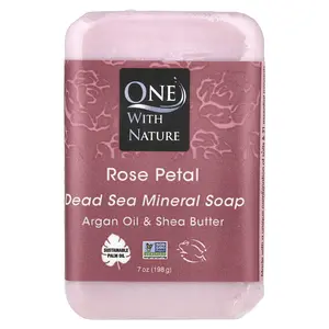 One with Nature Dead Sea Mineral Bar Soap, Rose Petal, 7 oz (198 g)