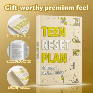 Teen Reset Plan — 30 Days to Better Habits: a gift-worthy premium paperback with a durable wrap, smooth pages, and a sturdy spine; gentle coach-style daily prompts help teens reset sleep