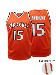 Men's Syracuse #15 Stitched Basketball Jersey, Crew Neck Embroidered Pullover Design, Breathable Tank Top,Moisture-Wicking Material, Loose Casual Fit for Sports & Daily Outfit, Unisex