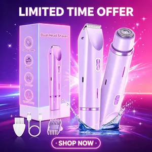 Women's Electric Razor, Cordless Portable Shaver, Bikini Trimmer, Dual Head, Waterproof, Pain-Free, Public Hair Clipper, Waterproof Pubic Shaver, Model Zb-0236L, 5v Power Consumption