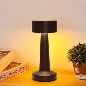 Three-Color Dumbbell Table Lamp, Touch Dimmable, Battery and USB Powered, Home Decor Atmosphere Light, Modern Nightstand Lamps, Perfect Christmas Gift