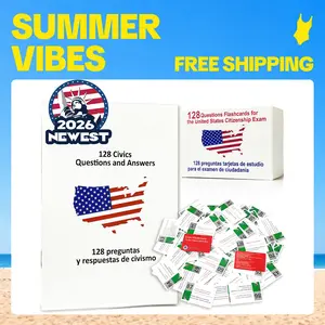 STICQUE 2026 US Citizenship Flash Cards: Study Guide: American Citizenship (Spanish & English). 2026 USCIS 128 Questions and Answers Flash Cards