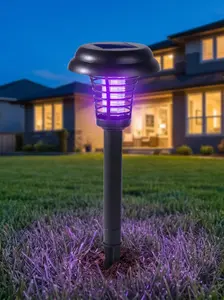 Waterproof Solar Mosquito Killer Lamp for Outdoor Use, Solar Powered Electric Insect Trap Bug Zapper. Effective pest control, delicate decoration for garden, patio and backyard, works stably all night without extra electricity supply.
