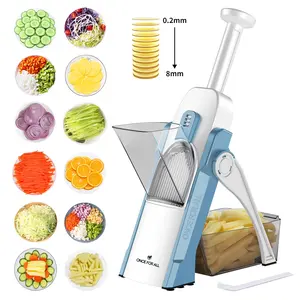 ONCE for ALL Vegetable Chopper, Thin Julienne Dicing Slicing Mandoline, Adjustable Food Slicer for Onion Cucumber Potato ONCE FOR ALL