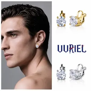 UURie Hip Hop Adjustable Fake Diamond Clip-On Earrings Set - Versatile, No Piercing Needed, 3A Cubic Zirconia, Waterproof, Hypoallergenic, Non-Tarnish Jewelry for Men Women, Adjustable Fake Earrings, Versatile Earrings