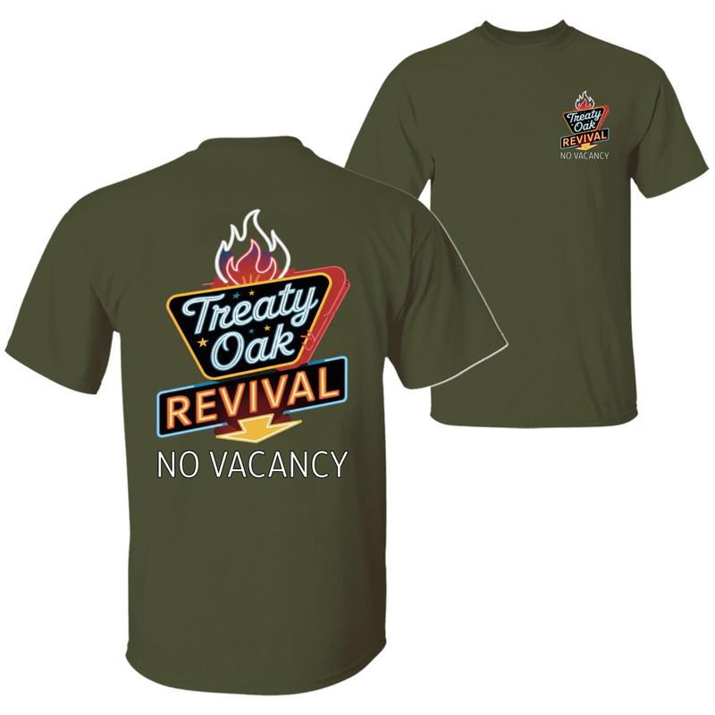 Treaty Oak Revival No Vacancy 100% Cotton T-Shirt, Trendy Unisex Graphic Tee, Xmas Funny Christmas Gift for Men for Women, Cool Band Merch, Retro Design Tee