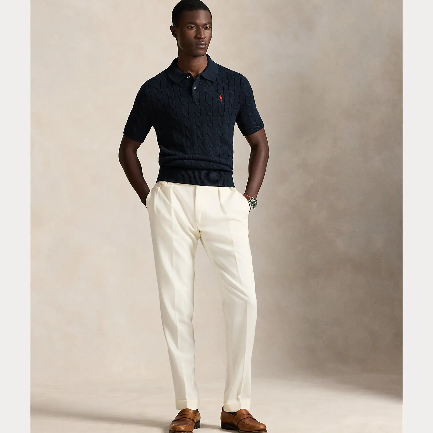 Polo Ralph Lauren - Cable-Knit Cotton Polo-Collar Sweater - TikTok