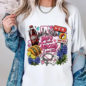 She's From Texas I Can Tell T-Shirt | Texas Pride Tee Full Sizes, Full Colors, For Men, For Women