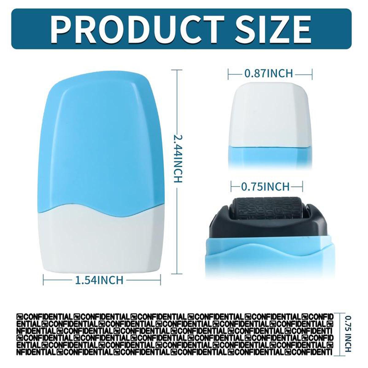 Identity Theft Protection Roller Stamp, 1 Count Confidential Roller Stamp, Anti Theft, Privacy & Security Stamp, Information Blocker, Refill Ink, Designed for ID Account Data Address Security