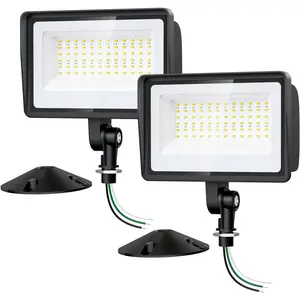 65W LED Flood Lights Outdoor with Knuckle Mount, 7800LM Super Bright Garage  Lights, IP66 , 6500K Outside led Lights for Yard, Garage, Garden 2 Pack