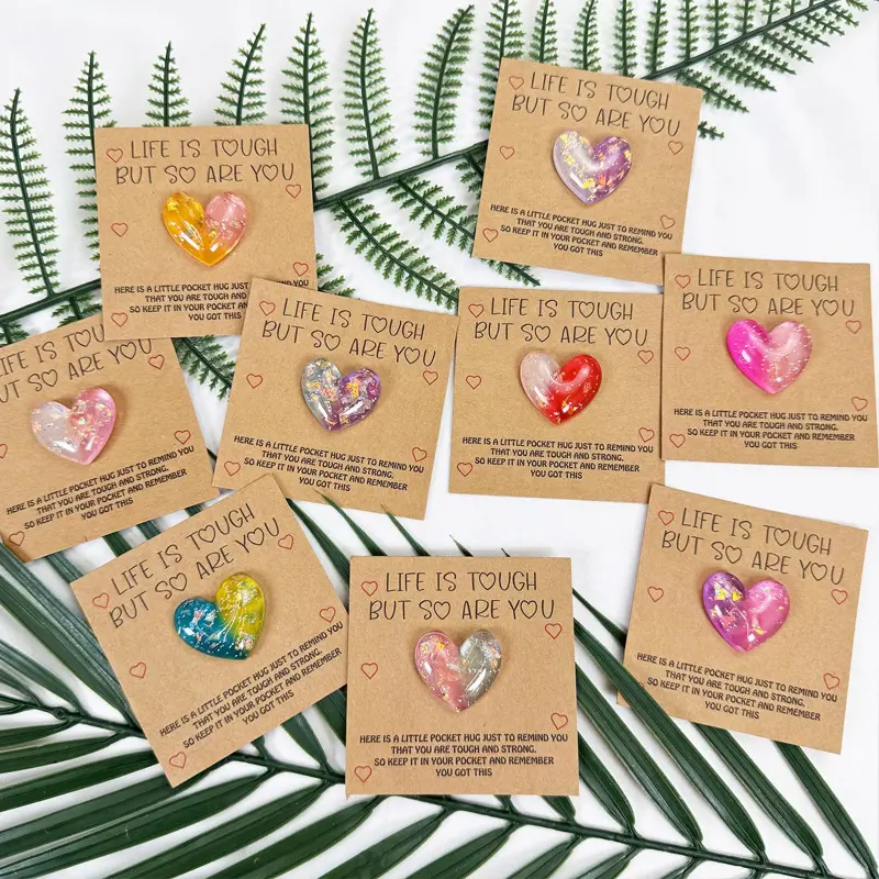 10pcs Fashion Heart Shape Pocket Hugs, Random Colors, Warm Pocket Hugs for Parties, Birthday Gifts, Back-To-School Gifts, Valentine's Day Gifts, Home Decor Gift, Party Favors Assortment, Goodie Bag Filler, Goodie Bags Fillers, Unique Birthday Gifts