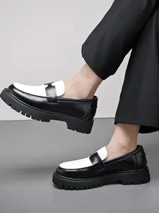 Men's Fashionable Loafers, Casual Comfortable Breathable Slip-on No Tie Shoes for Daily Wear, Male All-match Round Toe Shoes for Daily Wear