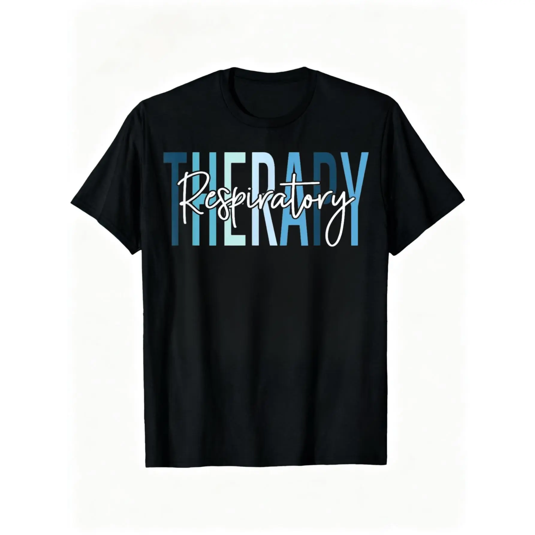 100% Cotton Unisex-Adults Respiratory Therapist RT Nurse T-Shirt Black Short Sleeve Cotton Blend Funny Design Henley Collar