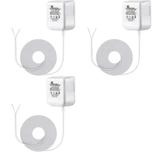 3X Doorbell Transformer 24V Adapter for Ring Video Doorbell, 16.4ft Long C Wire Power Supply, US