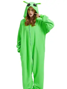 Women's Basic Alien Cartoon Costume Bodysuit - Soft, Comfortable V-Neck, Longsleeves Cosmic Print Pajama Set, All-Season Casual Loungewear for Halloween, Party Cosplay Womenswear New Needohs graphic tees