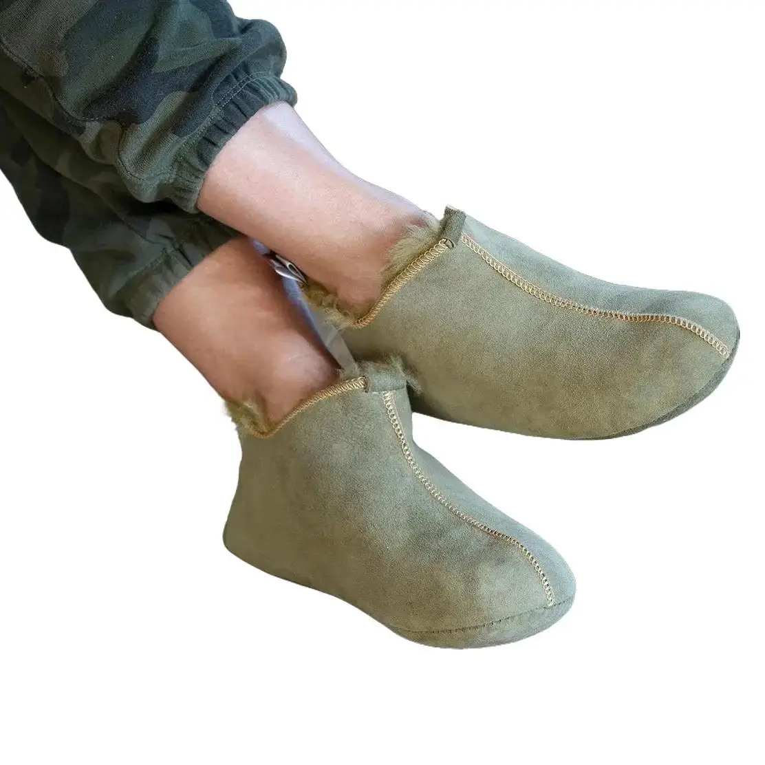 Slippers Santa Bambosh Matcha Green Indoor Slipper Barefoot Slipper Boots Merino Wool
