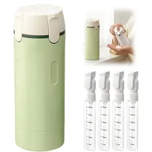4 in 1 Travel Dispenser, 4 Pack 30ML Travel Bottles for Toiletries, Leak Proof Travel Size Containers, Portable Containers for Shampoo Lotion Conditioner Cream