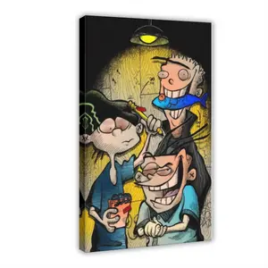 etro Cartoon Trio Poster  Funny 90s Animation Wall Art  Vintage Childhood Nostalgia Room Decor  Aesthetic Print