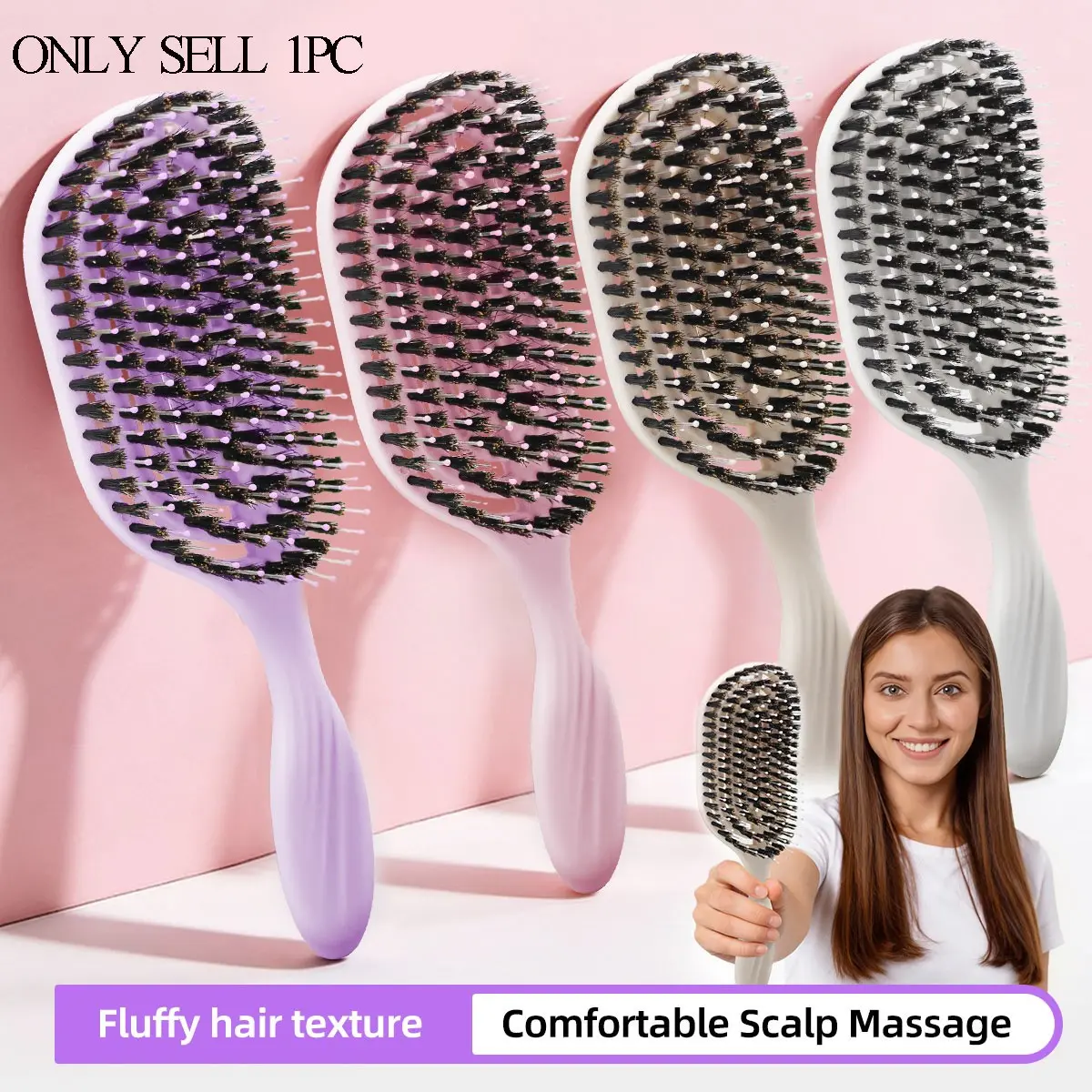 1pc Salon Results Hair Brush, Detangling Hair Brush for Men and Women, for All Hair Types, Hair Detangling Comb, Hair Care Tool