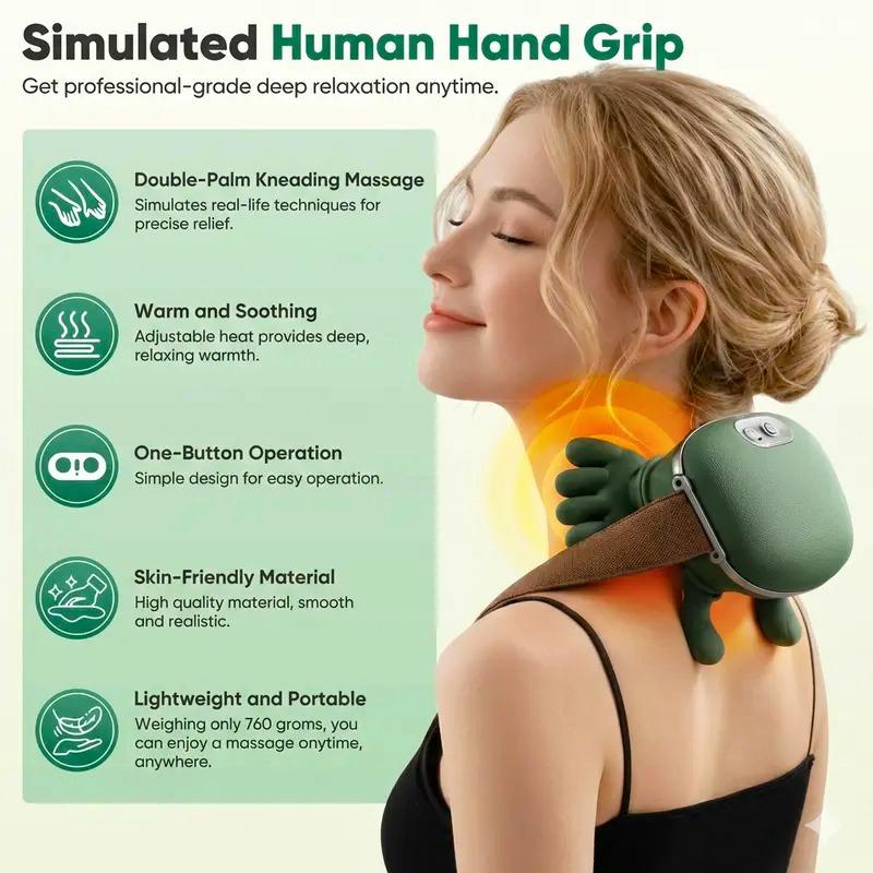 6D deep neck massager, portable massager by massage master, with 3 modes and 2 temperature controls, suitable for neck, shoulder, back and leg, can be operated without plugging in, suitable for office use, and a gift for the elderly, men and women 6D deep neck massager, portable massager by massage master, with 3 modes and 2 temperature controls, suitable for neck, shoulder, back and leg, can be operated without plugging in, suitable for office use, and a gift for the elderly, men and women